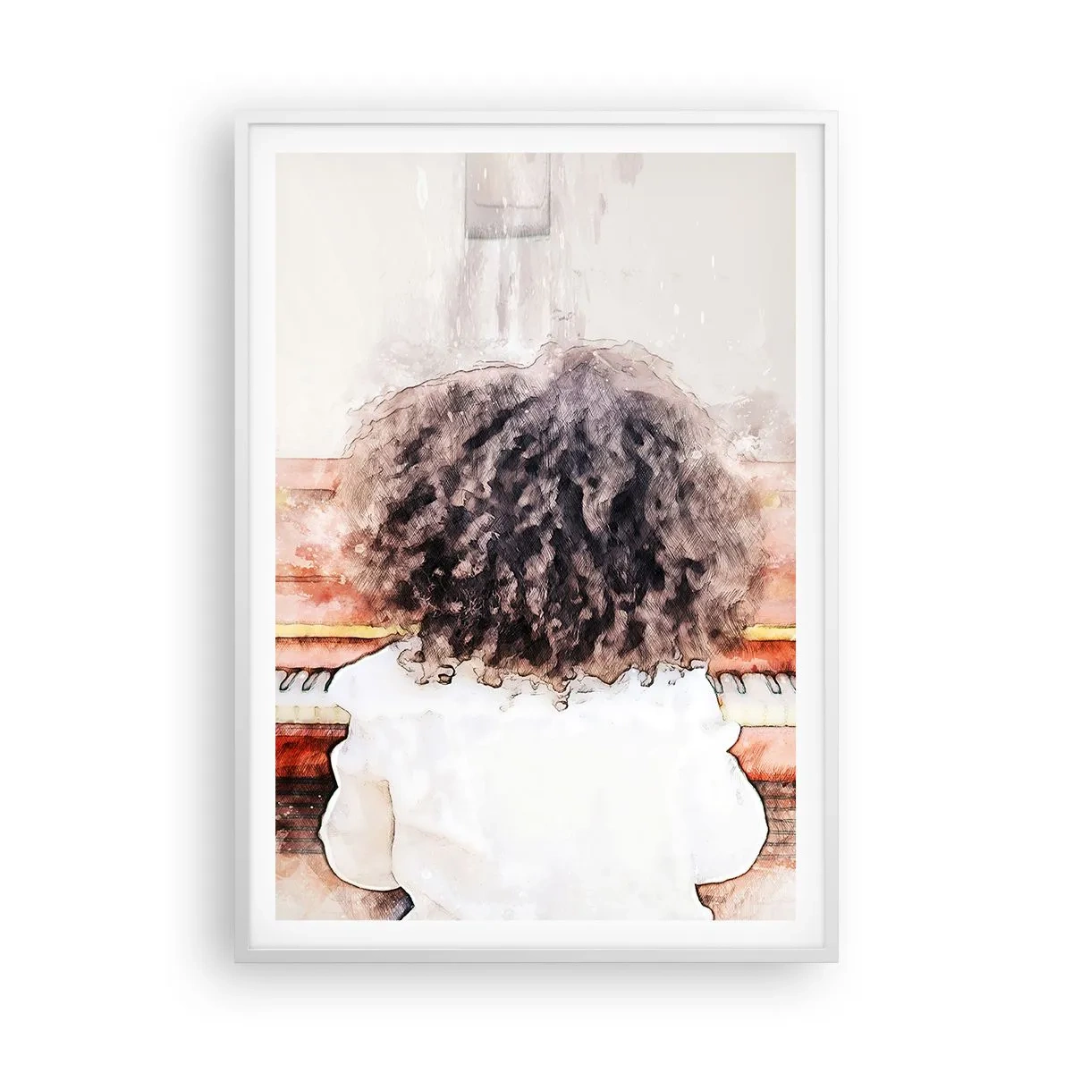 Póster en marco blanco - Descubriendo un mundo nuevo - 70x100 cm