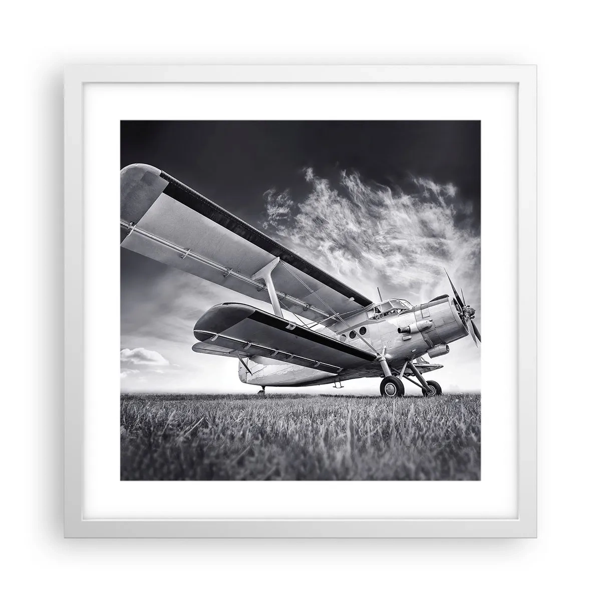 Póster en marco blanco - El vagamundo alado - 40x40 cm