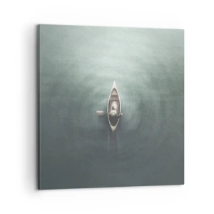 Cuadro sobre lienzo - Impresión de Imagen - A través de un lago iluminado por la luna - 60x60 cm