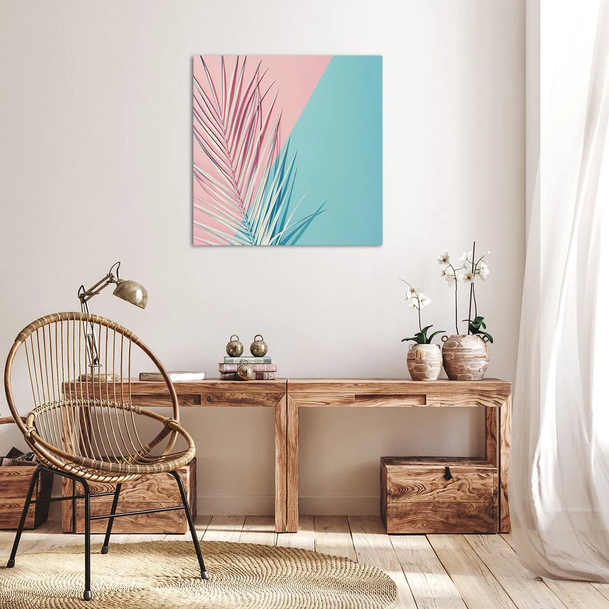 Cuadro sobre lienzo - Impresión de Imagen - Impresión tropical - 30x30 cm