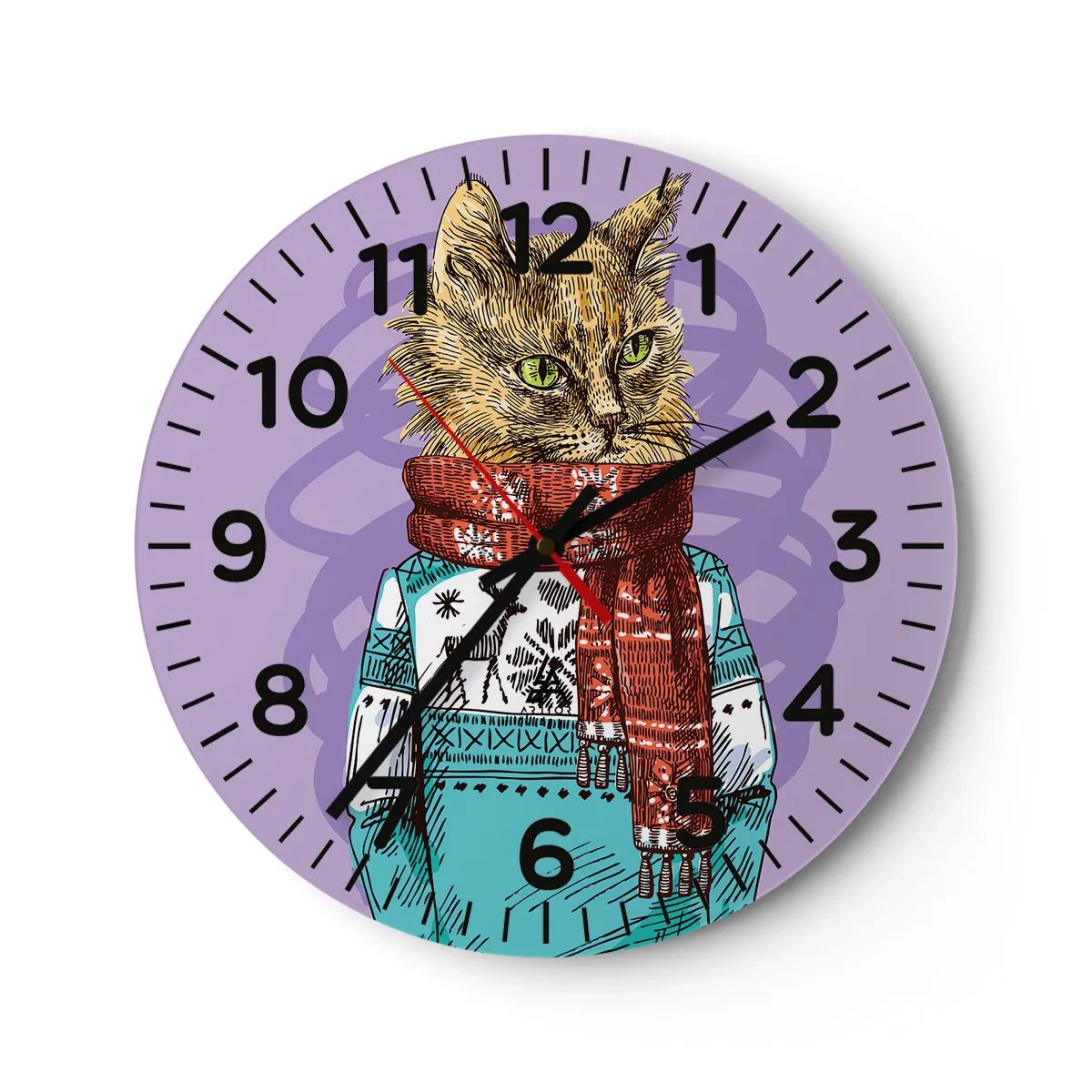Reloj de pared - Reloj de vidrio - El gato no solo tenía botas - 30x30 cm