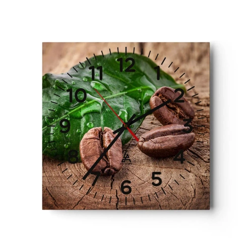 Reloj de pared - Reloj de vidrio - El auténtico y negro - 40x40 cm