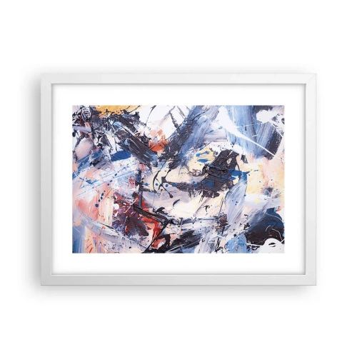 Póster en marco blanco - Danza loca de la abstracción - 40x30 cm