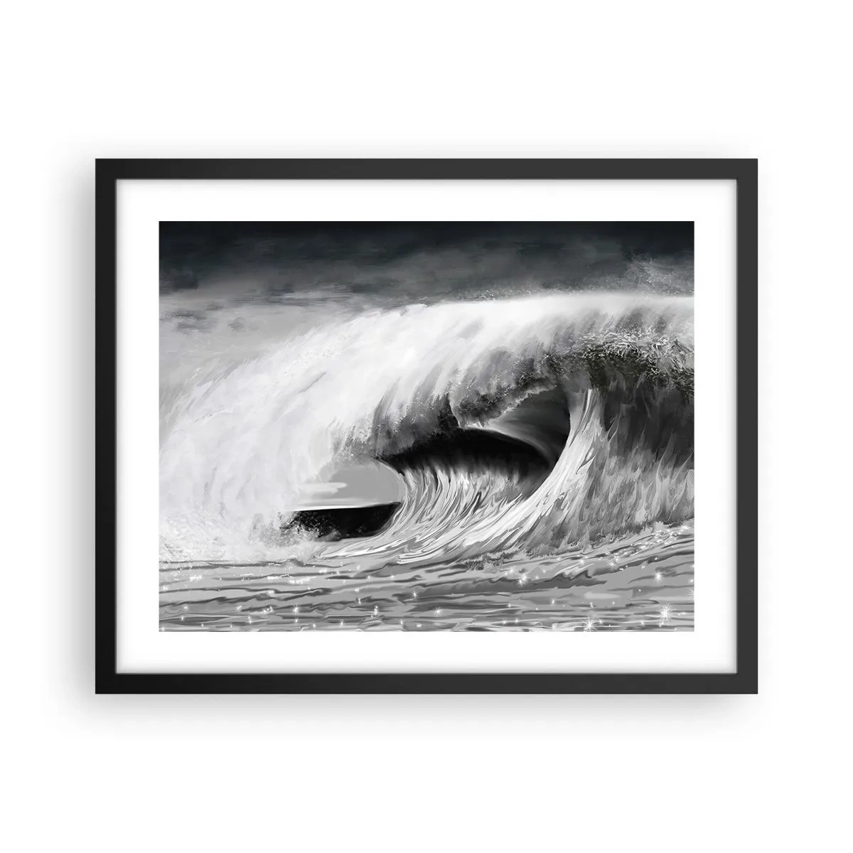 Póster en marco negro - La ira del océano - 50x40 cm