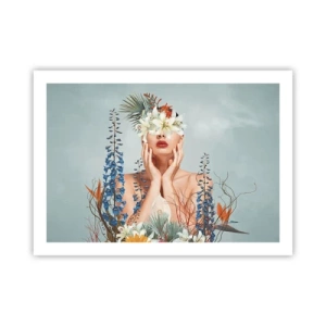 Póster - Mujer-flor - 70x50 cm