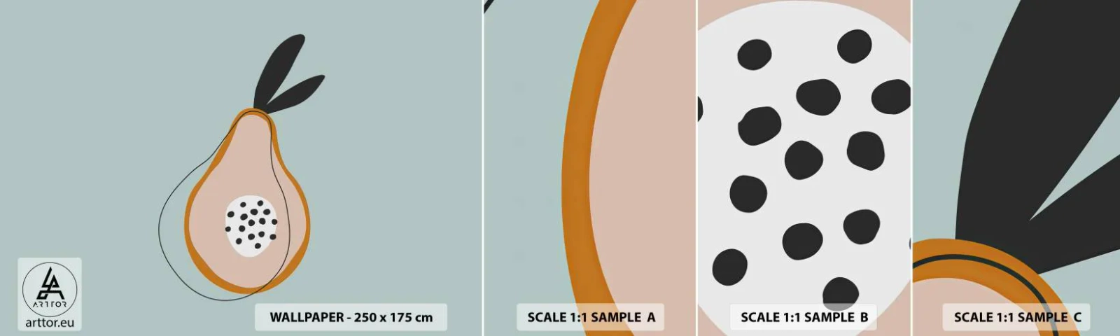 Muestra De Fotomural Standard Eco - El interior de la naturaleza - Gráficos, Pera, Pedazo - 100x30 cm