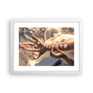 Póster en marco blanco - La belleza al alcance de la mano - 40x30 cm