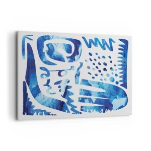 Cuadro sobre lienzo - Impresión de Imagen - Patrón abstracto en tonos azules - 120x80cm - Vuelta a las raíces - Decoración de pared moderna para salón y dormitorio ARTTOR