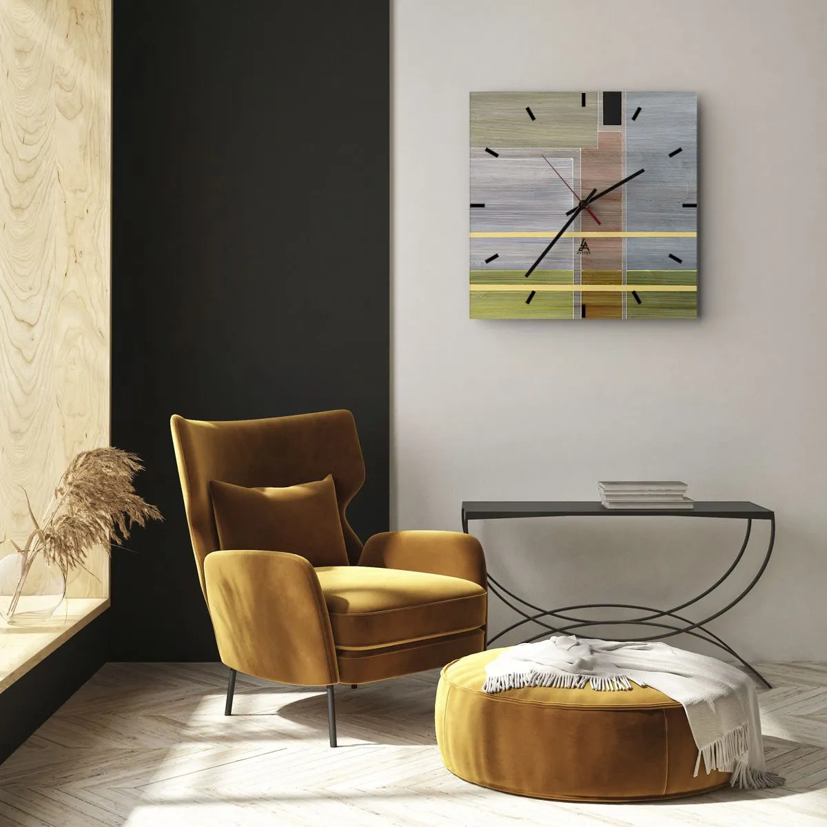 Reloj de pared - Reloj de vidrio - Recto y tranquilo - 40x40 cm