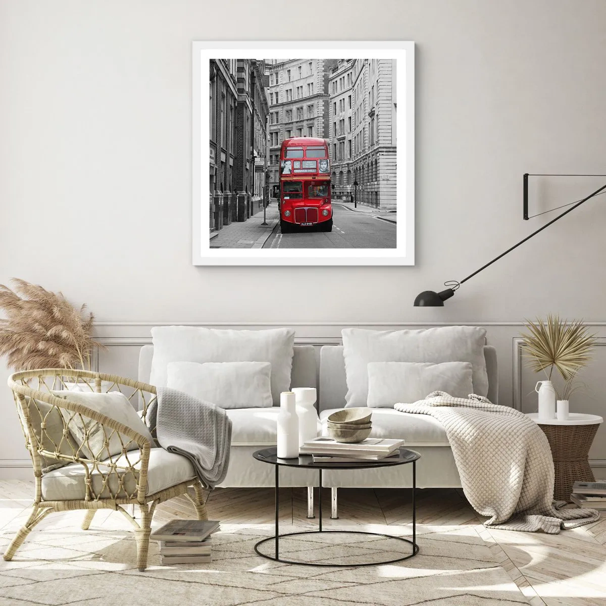 Póster en marco blanco - La vida cotidiana no tiene por qué ser gris - 40x40 cm