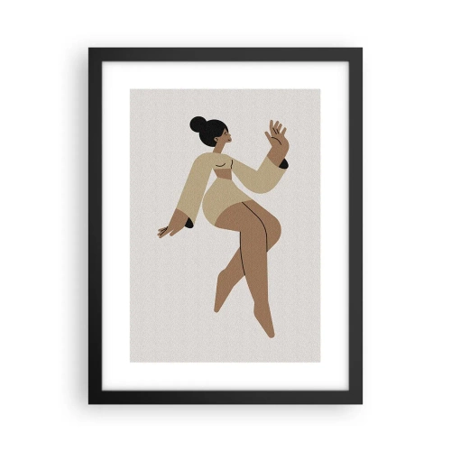 Póster en marco negro - Forma de gracia - 30x40 cm