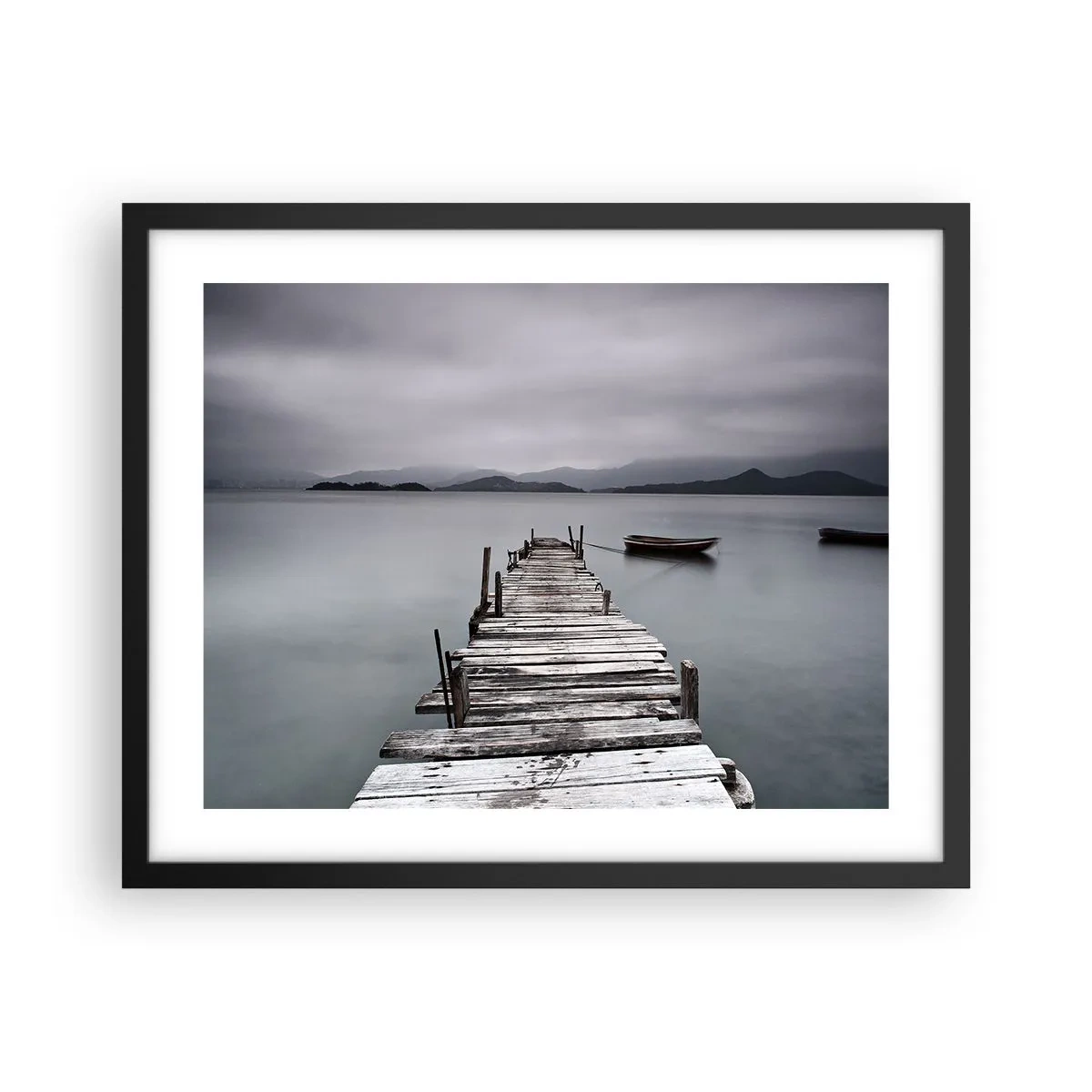 Póster en marco negro - Mañana partimos - 50x40 cm
