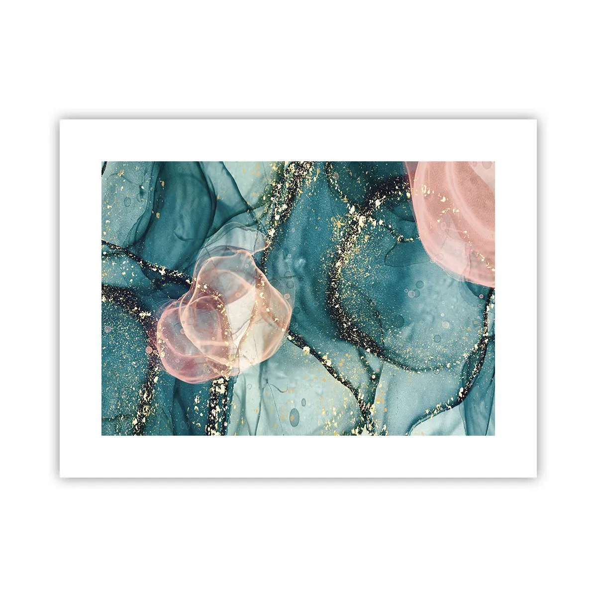 Póster - Seda azul, tul rosa - 40x30 cm