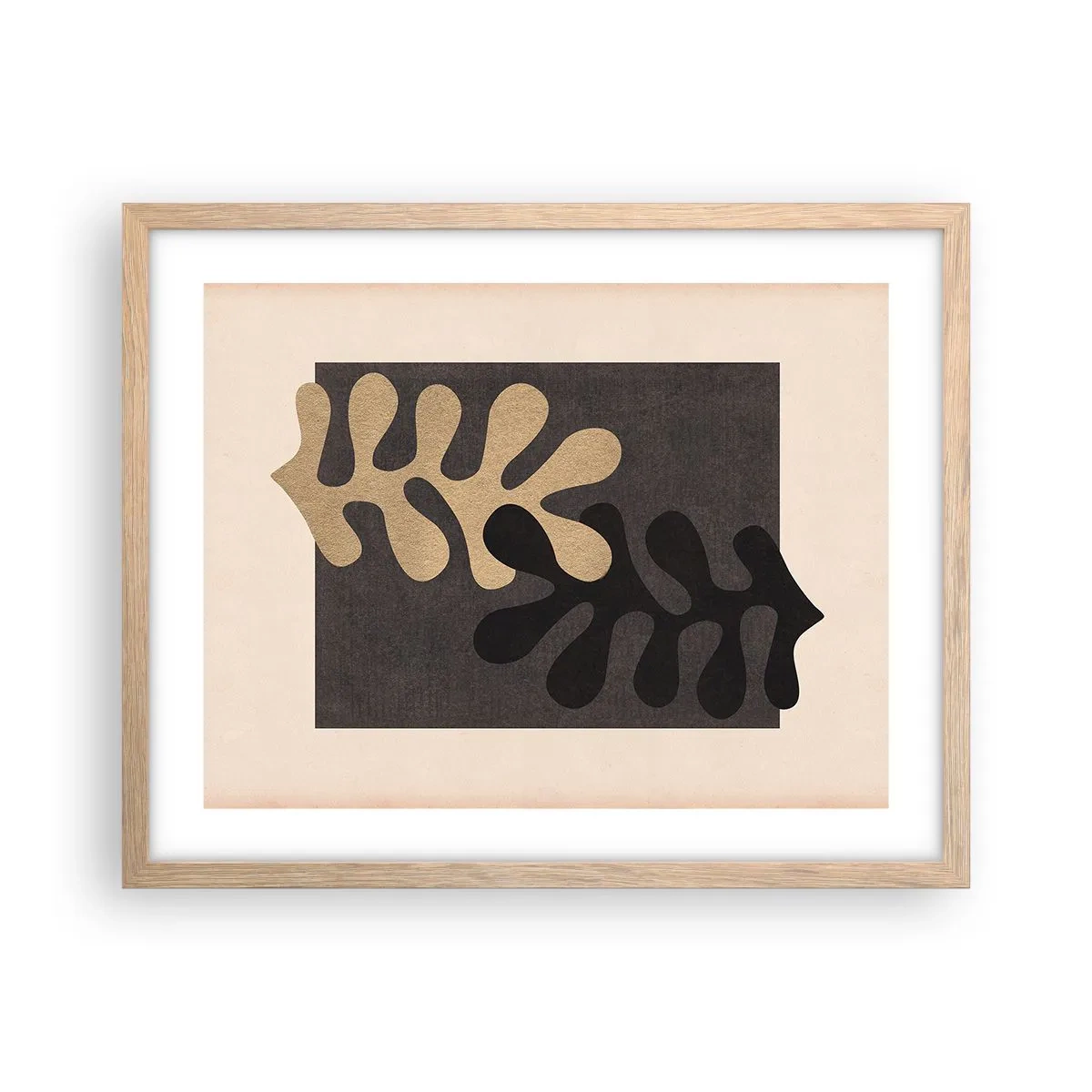 Póster en marco roble claro - Ausencia y complemento - 50x40 cm