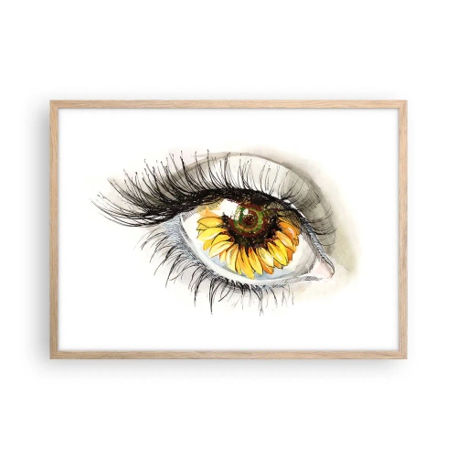 Póster en marco roble claro - Un aspecto tan caluroso como el verano - 70x50 cm