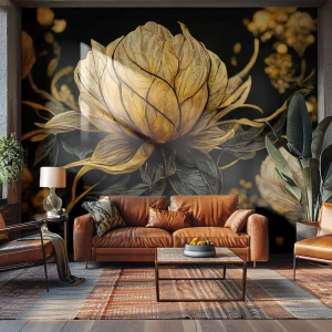 Fotomural Premium Canvas - Sutil fragilidad - Flor, Arte deco, Glamour - 150x105 cm