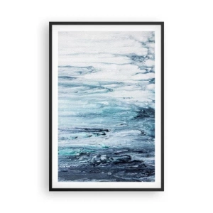 Póster en marco negro - Carámbanos de azul - 61x91 cm