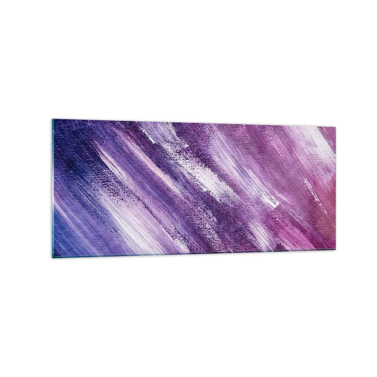 Cuadro sobre vidrio - Impresiones sobre Vidrio - Pinceladas abstractas en tonos morados y rosas - 120x50cm - Cuando sopla el viento del sol - Decoración de pared moderna para salón y dormitorio ARTTOR