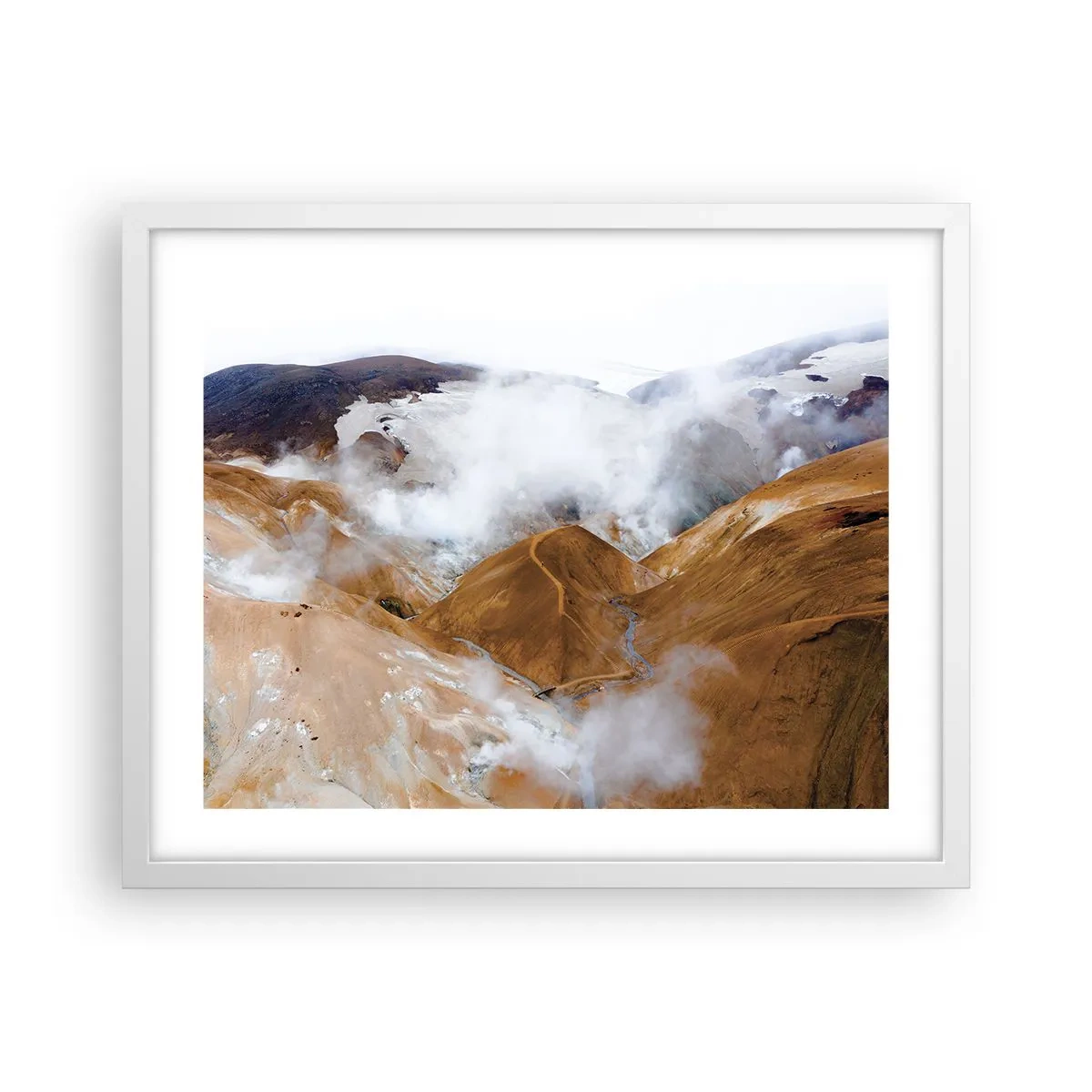 Póster en marco blanco - La dura belleza de Islandia - 50x40 cm