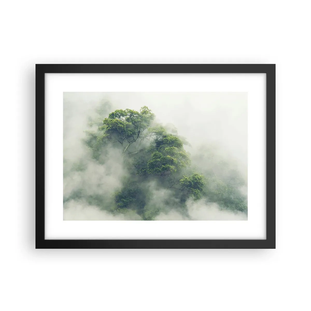 Póster en marco negro - Envuelto en niebla - 40x30 cm