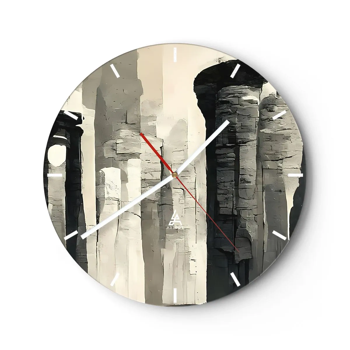 Reloj de pared - Reloj de vidrio - La majestuosidad de la antigüedad - 40x40 cm