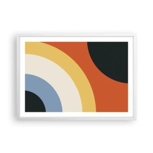 Póster en marco blanco - Círculo sobre círculo - 70x50 cm