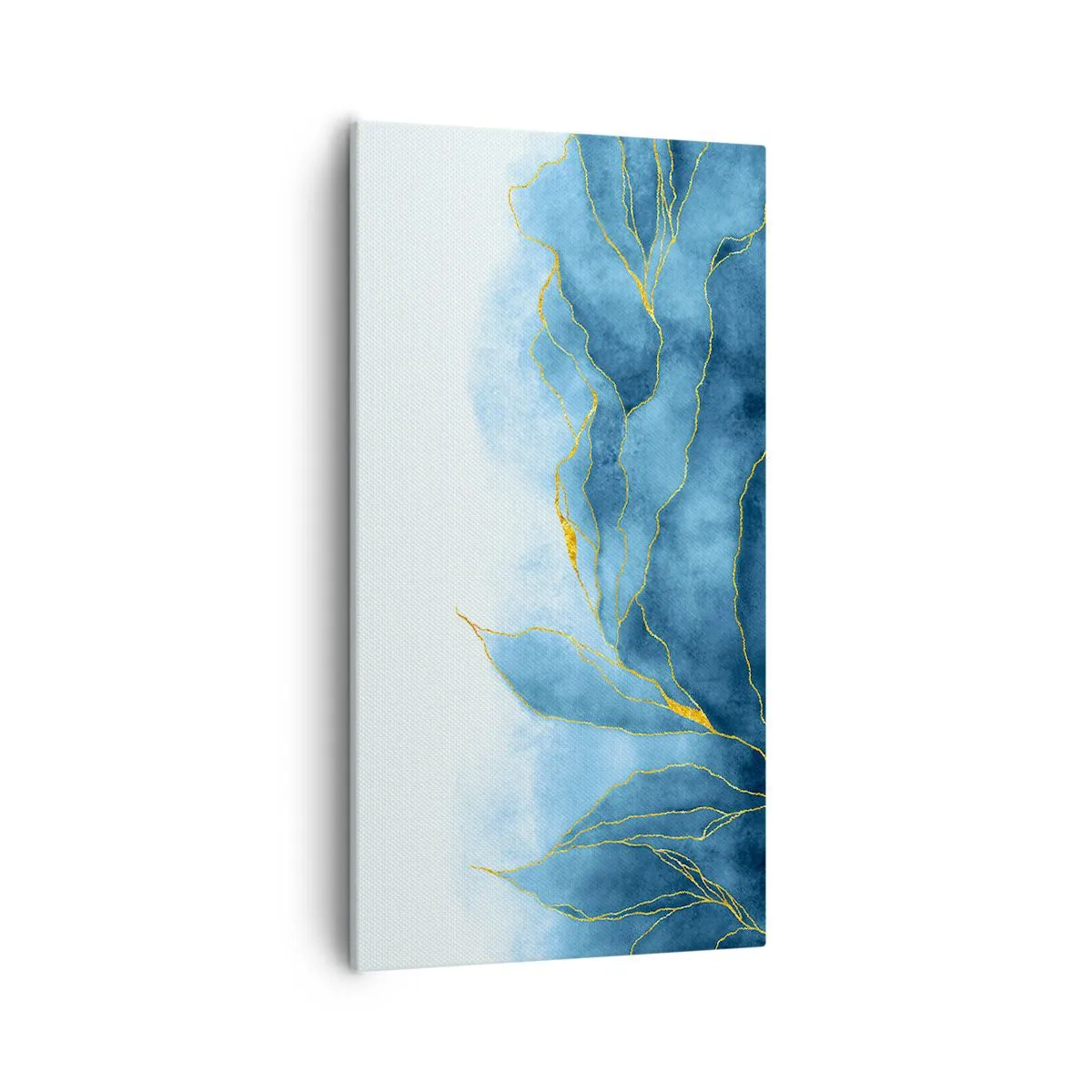 Cuadro sobre lienzo - Impresión de Imagen - Oro y azul - 55x100 cm