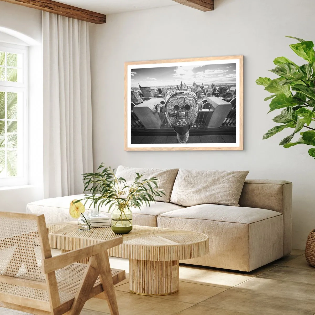 Póster en marco roble claro - Sobre la ciudad - 40x30 cm