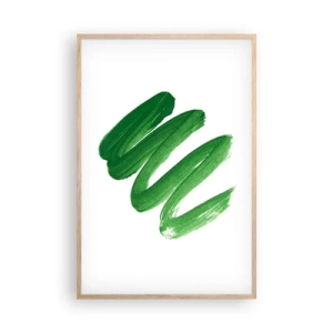 Póster en marco roble claro - Una broma verde - 61x91 cm