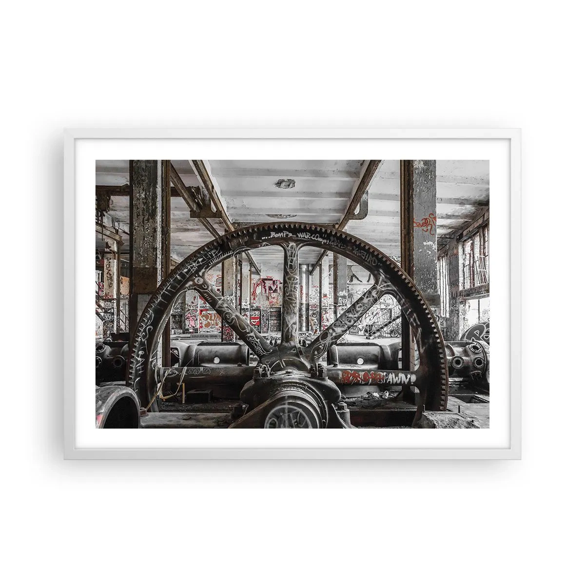 Póster en marco blanco - La vida secreta de una fábrica - 70x50 cm