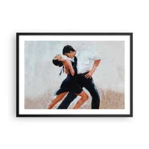 Póster en marco negro - Una pareja bailando en una toma elegante y sensual. - 70x50cm - El tango de mis sueños - Decoración de pared moderna para salón y dormitorio ARTTOR