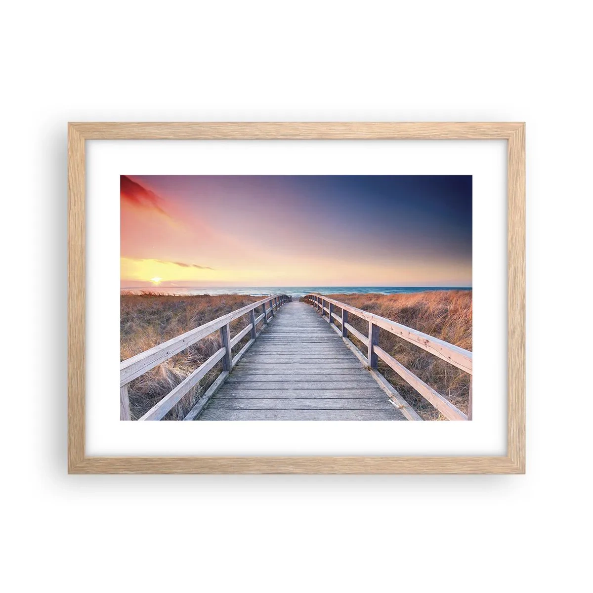 Póster en marco roble claro - Aurora vespertina del Báltico - 40x30 cm
