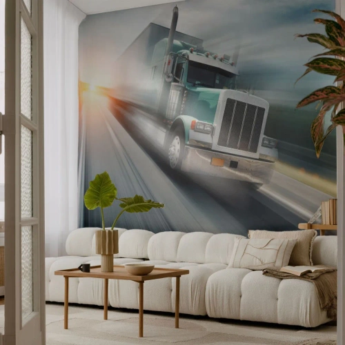 Fotomural Autadhesivo Deluxe Sticker - Un gigante norteamericano en apuros - Camión, Automotor, Transporte - 200x140 cm