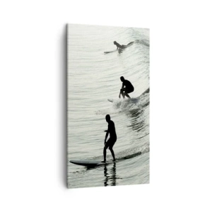 Cuadro sobre lienzo - Impresión de Imagen - Al encuentro de la ola - 45x80 cm