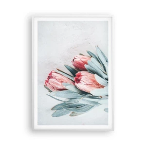 Póster en marco blanco - Avergonzada de su propia belleza - 70x100 cm