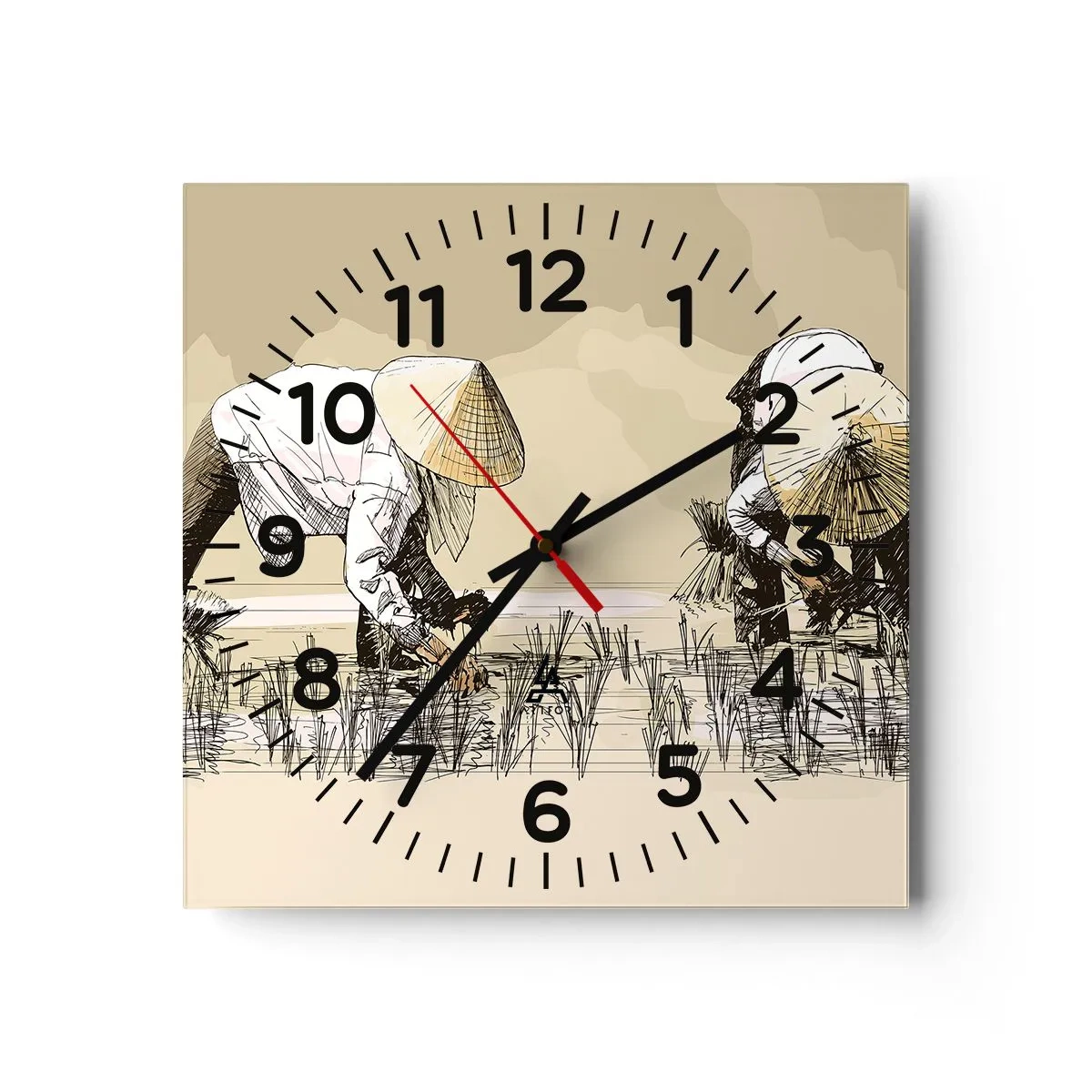 Reloj de pared - Reloj de vidrio - De una cosecha exitosa - 40x40 cm