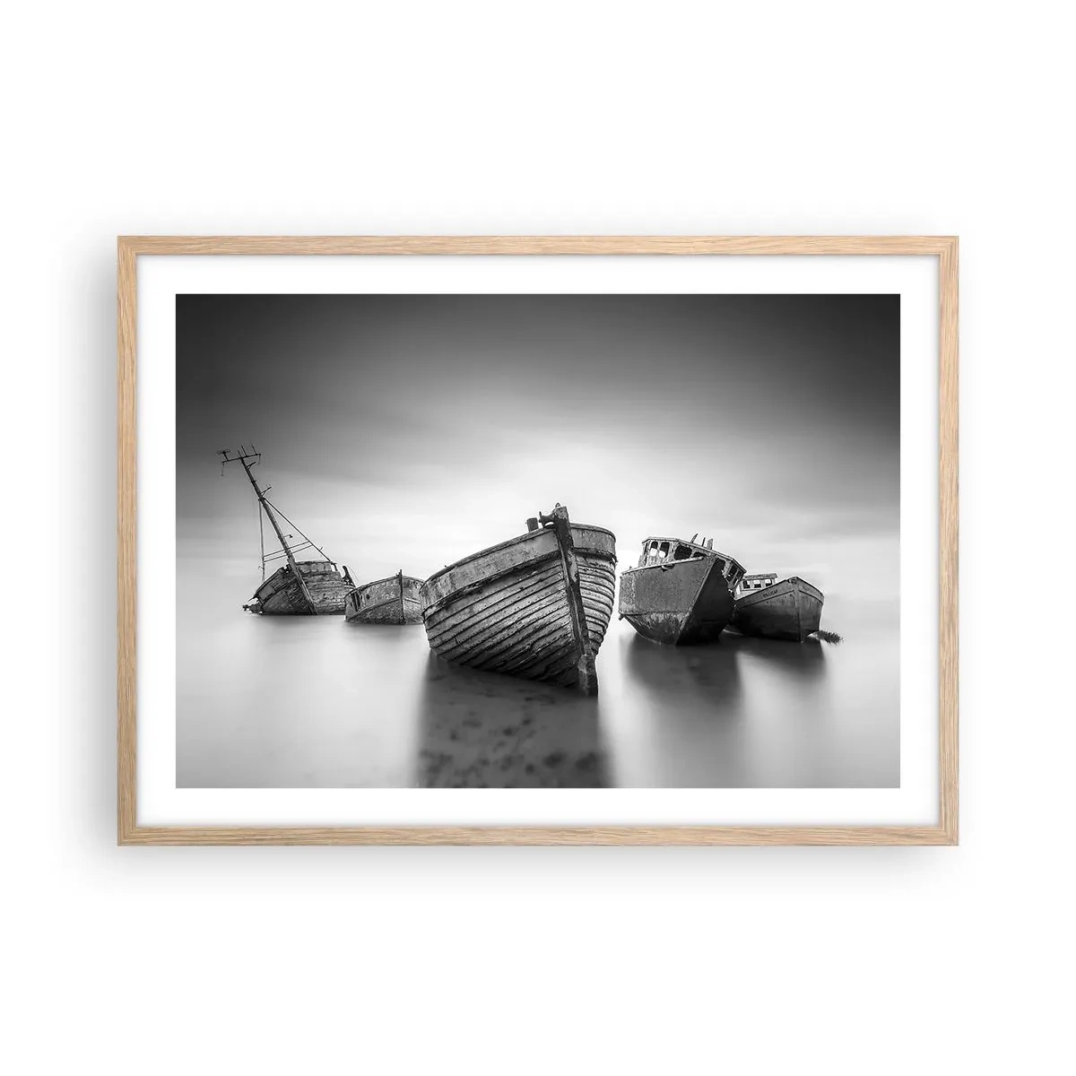 Póster en marco roble claro - Ahora solo quedan los recuerdos... - 70x50 cm