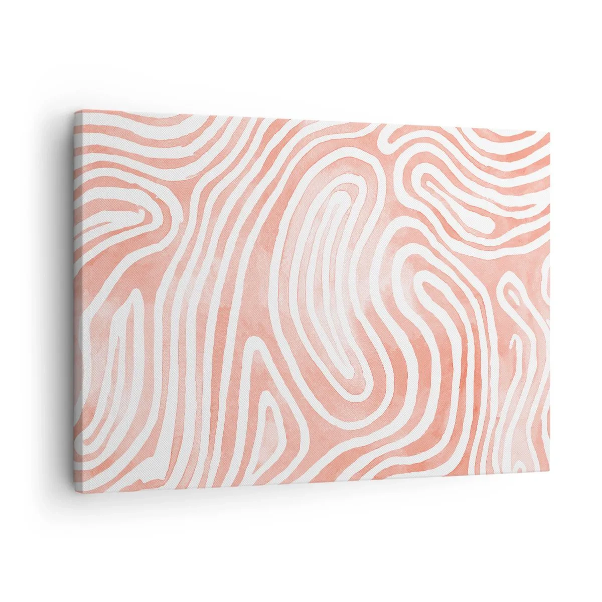 Cuadro sobre lienzo - Impresión de Imagen - Patrón abstracto en tonos rosa y blanco. - 70x50cm - En un laberinto de coral - Decoración de pared moderna para salón y dormitorio ARTTOR