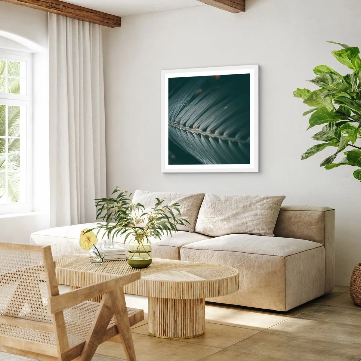 Póster en marco blanco - La precisión de la naturaleza - 50x50 cm