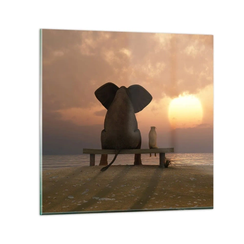 Cuadro sobre vidrio - Impresiones sobre Vidrio - Es bueno estar en silencio juntos - 70x70 cm