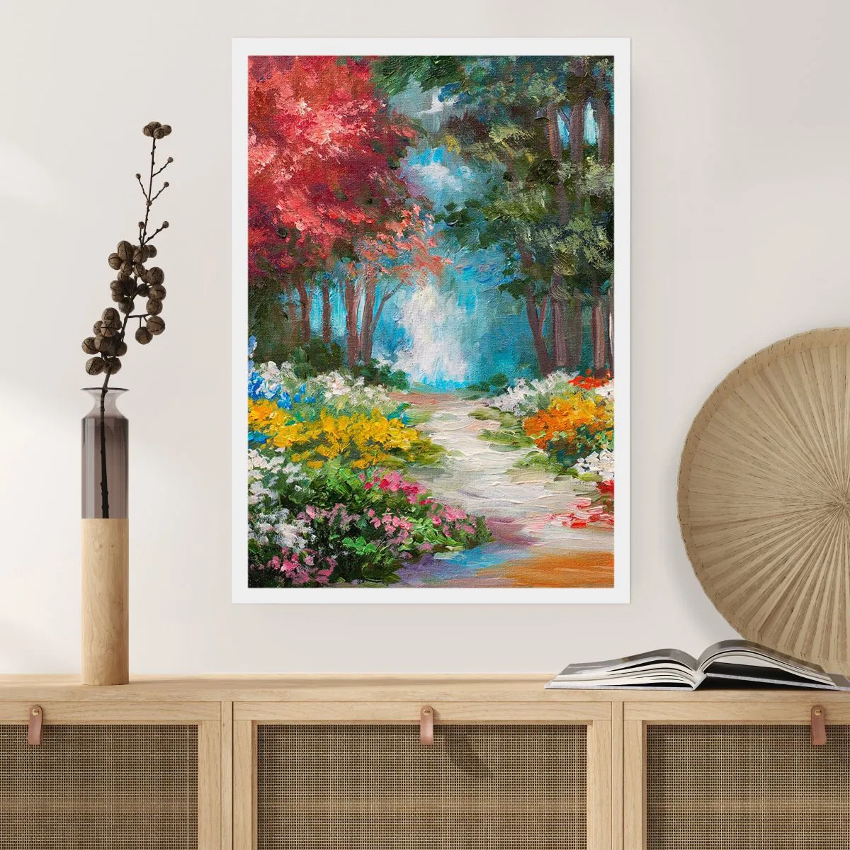 Póster - Jardín forestal, bosque floral - 40x50 cm