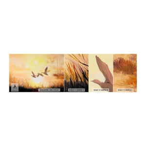 Muestra de fotomural autoadhesivo Deluxe Sticker - El comienzo de un largo viaje - Naturaleza, Pato salvaje, Paisaje - 100x30 cm