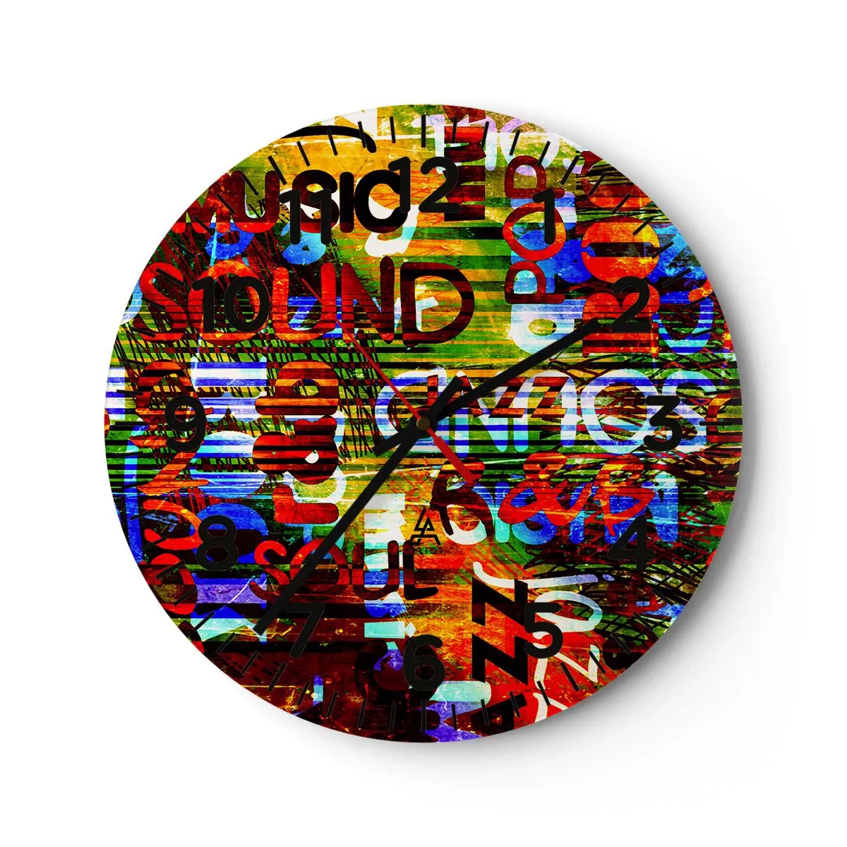 Reloj de pared - Reloj de vidrio - Todos los tonos del sonido - 30x30 cm