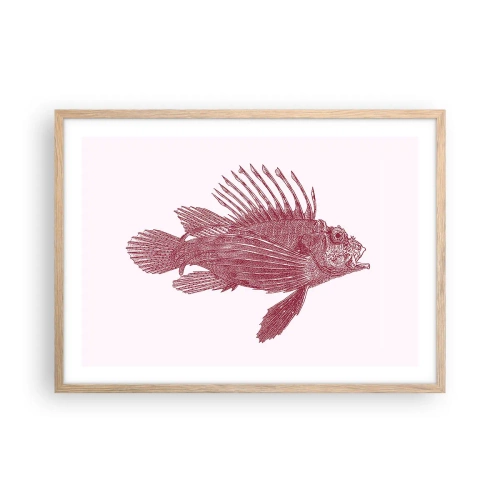 Póster en marco roble claro - Un habitante de aguas exóticas - 70x50 cm