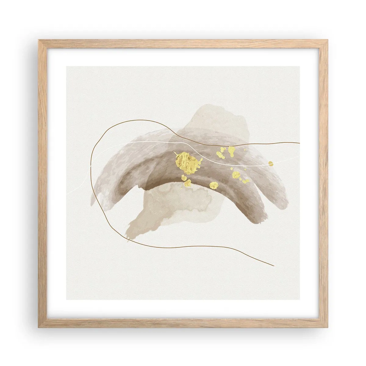 Póster en marco roble claro - Encontrado en el espacio - 50x50 cm