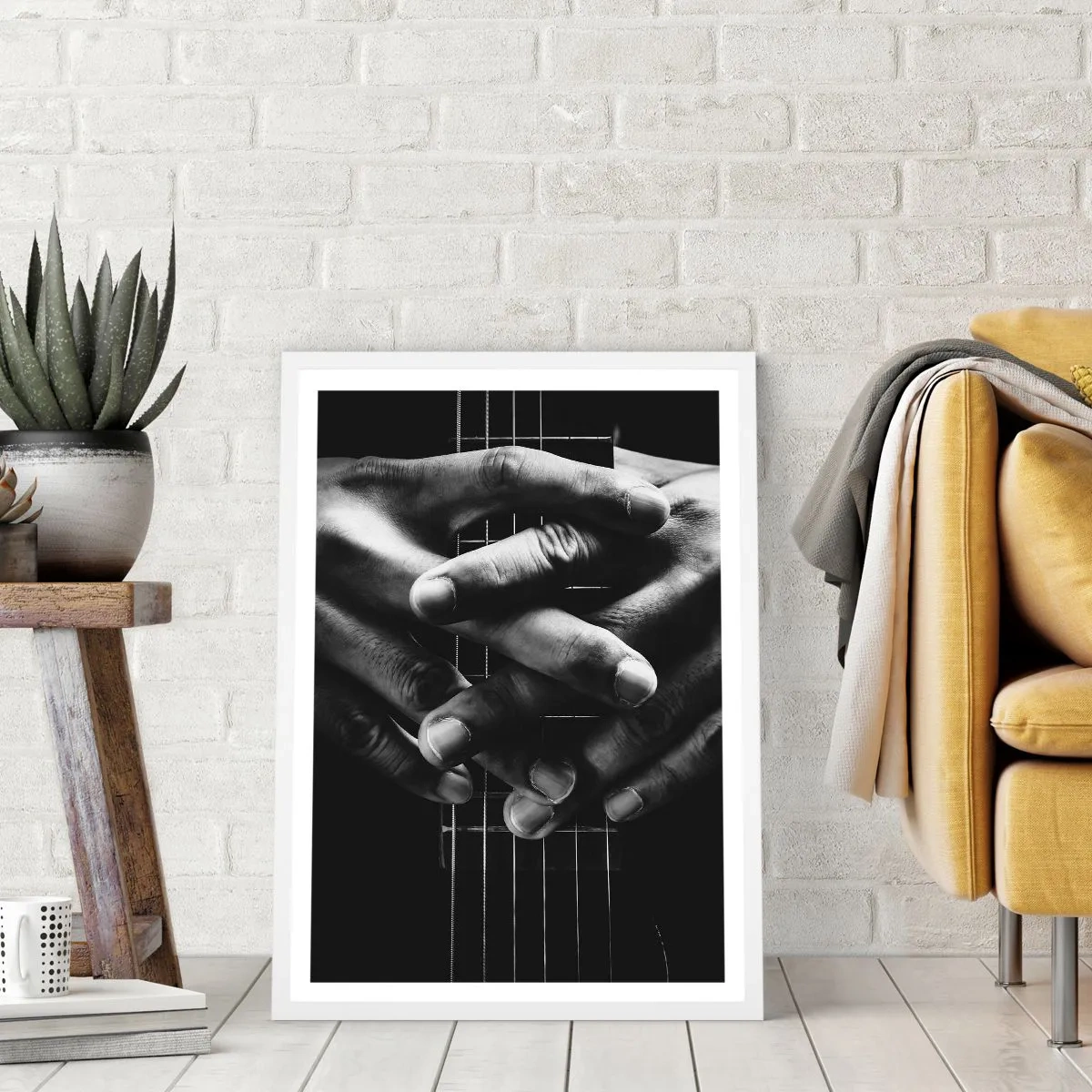 Póster en marco blanco - La oración del artista - 61x91 cm