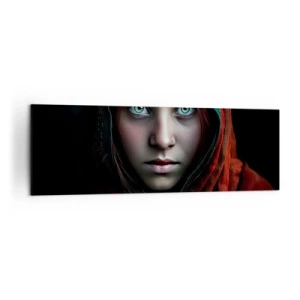 Cuadro sobre lienzo - Impresión de Imagen - Retrato de una mujer con una mirada intensa en colores cálidos. - 160x50cm - Princesa del Este - Decoración de pared moderna para salón y dormitorio ARTTOR