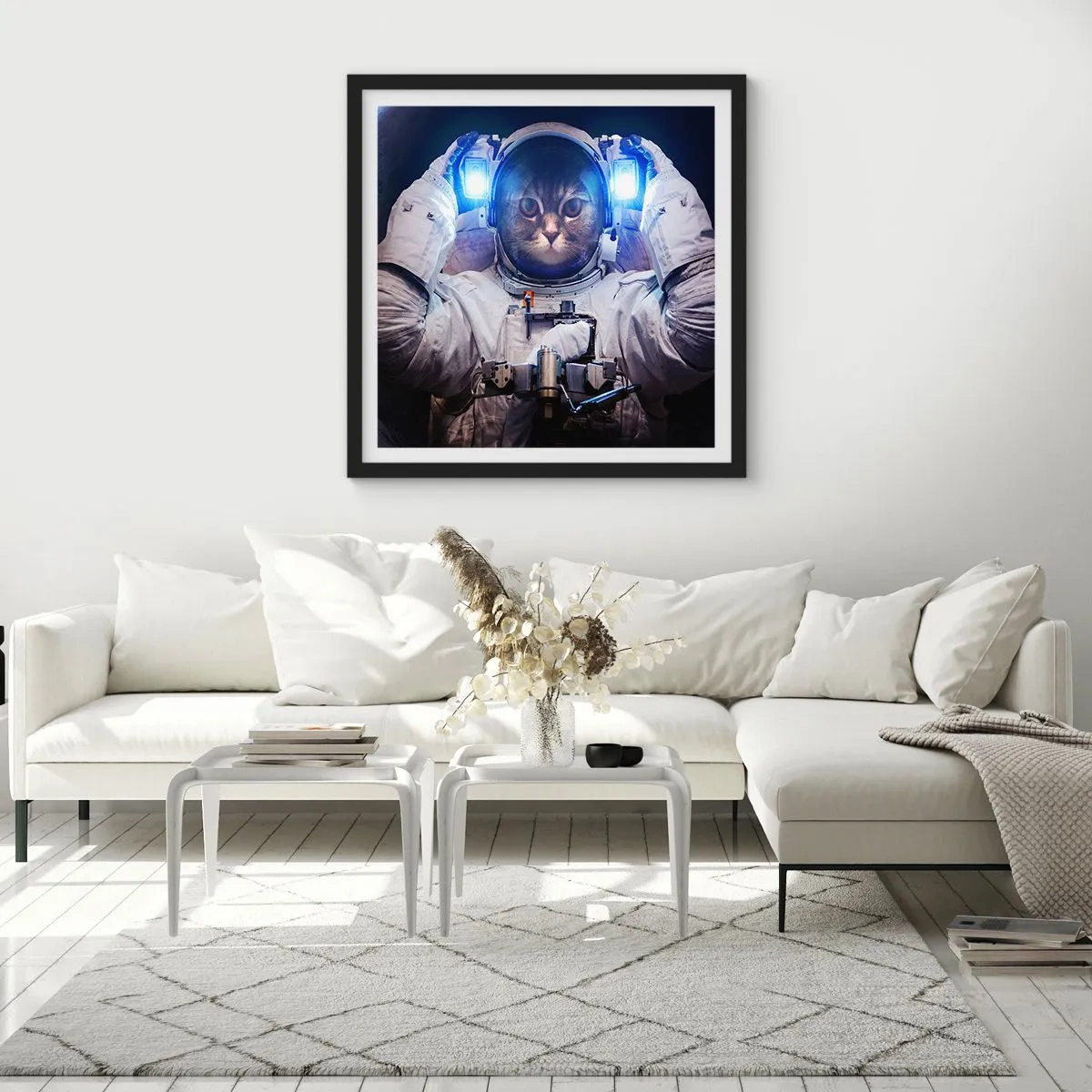 Póster en marco negro - Houston, tienes un problema. - 60x60 cm