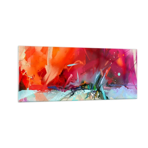 Cuadro sobre vidrio - Impresiones sobre Vidrio - Una explosión de luces y colores - 100x40 cm