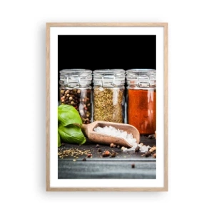 Póster en marco roble claro - Para que la vida sepa bien - 50x70 cm